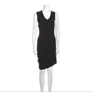 T by Alexander Wang Striped V Neck Sleeveless Dress Size L